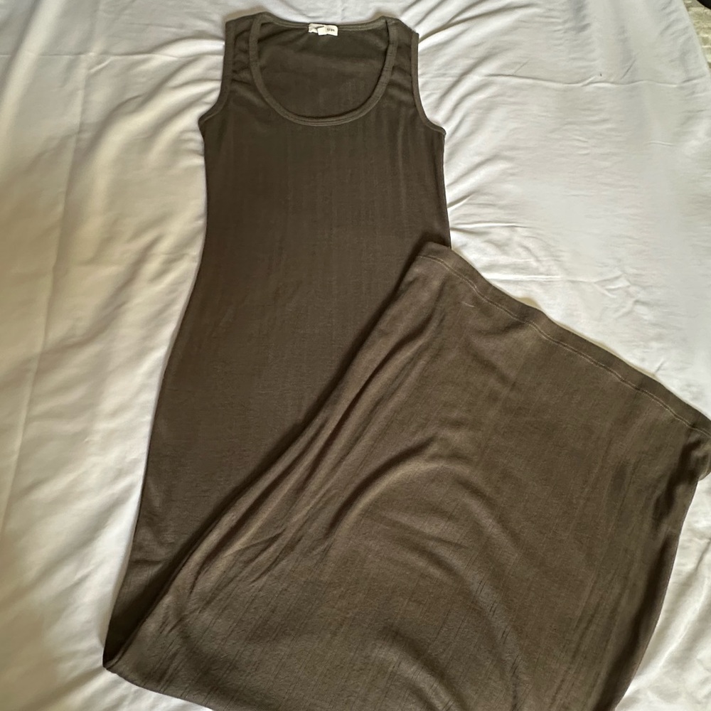 Long army green dress